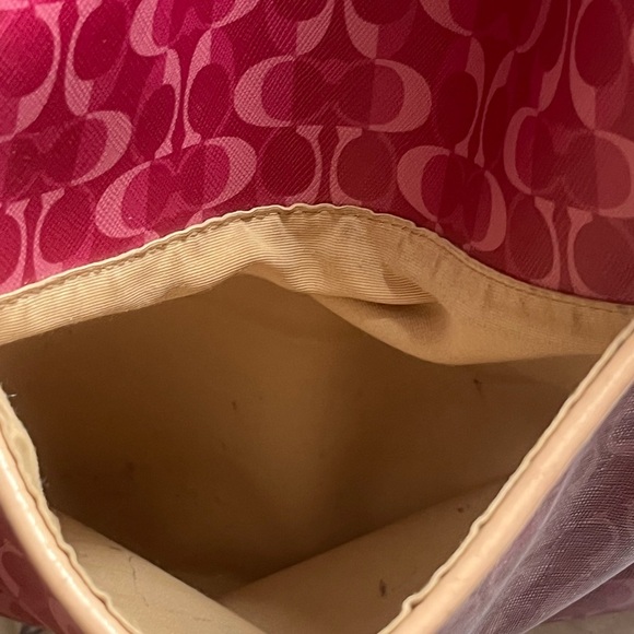 COACH PEYTON SIGNATURE TOTE SHOULDER BAG Large Pink Dream C print BORDEAUX - Picture 6 of 11